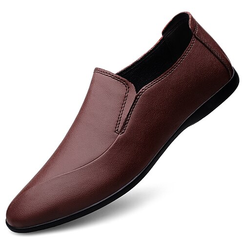 

Men's Loafers Slip-Ons Casual Daily PU Black Brown Summer