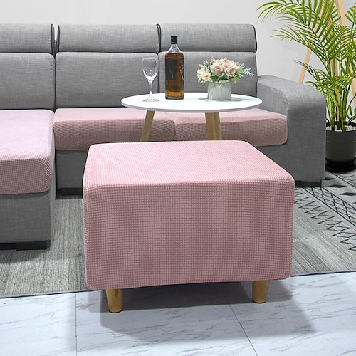 

Stretch Ottoman Cover Spandex Elastic Stretch Rectangle Folding Storage Covers Removable Footstool Protect Footrest Covers