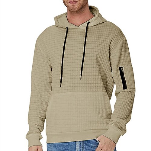 

Men's Hoodie Pullover Hoodie Sweatshirt Solid Color Casual Daily Holiday non-printing Casual Vintage Hoodies Sweatshirts White Black Khaki