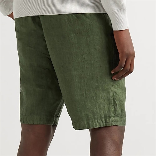 

Men's Classic Style Fashion Active Shorts Elastic Waist Short Pants Sports Outdoor Casual Micro-elastic Solid Color Comfort Breathable Mid Waist ArmyGreen M L XL XXL 3XL