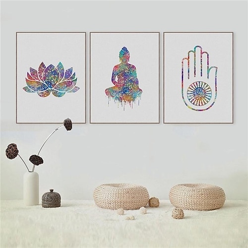 

1 Panel Abstract Prints Posters/Picture Watercolor Buddha Modern Wall Art Wall Hanging Gift Home Decoration Rolled Canvas No Frame Unframed Unstretched Multiple Size