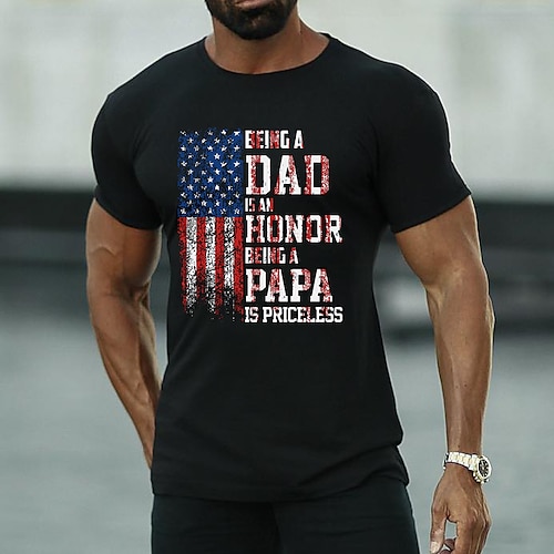 

Homens Camiseta camisa legal camisa pai Gráfico Letra Decote Redondo Estampado Rua Feriado Manga Curta Imprimir Roupa Moda Designer Casual Confortável