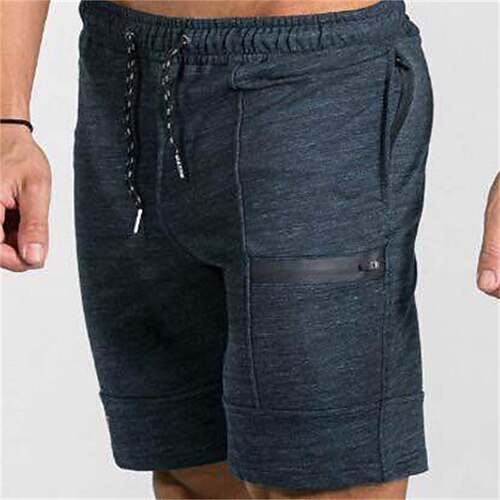 

Men's Classic Style Fashion Active Shorts Elastic Drawstring Design Short Pants Sports Outdoor Casual Micro-elastic Solid Color Comfort Breathable Mid Waist Dark Gray Navy Blue M L XL XXL