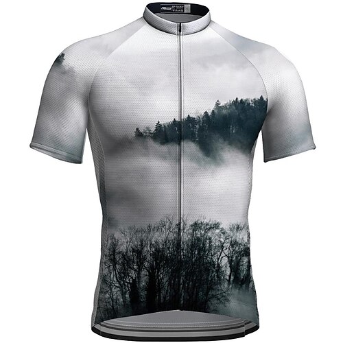 

21Grams Men's Cycling Jersey Short Sleeve Bike Top with 3 Rear Pockets Mountain Bike MTB Road Bike Cycling Breathable Quick Dry Moisture Wicking Reflective Strips White Polyester Spandex Sports