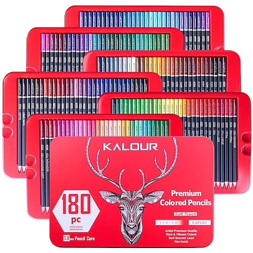 

Colored Pencils Woodcase Lead Pencils Drawing Pencils HB 0.5mm Tin Box Oil Colors Professional Numbered 72 Colors Set Plastic Wood Metal Pencils 180 for Adult Artists