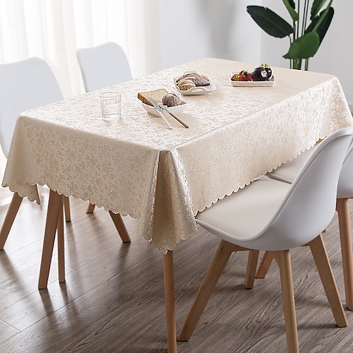 

Vinyl Oilcloth Tablecloth Oblong Spillproof Waterproof Wipeable Thick PVC Plastic Oblong Tablecloths for Dining Table Eid Tablecloths