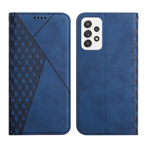 

Phone Case For Samsung Galaxy Leather A73 A53 A33 A72 A52 A42 A71 Galaxy A22 5G Galaxy A22 4G Wallet with Stand Full Body Protective Lines / Waves Solid Colored Geometric Pattern PU Leather