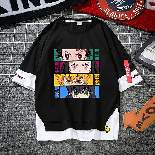 

Demon slakter Ken Kaneki Anime Tegneserie Manga Animé falske to stykker Harajuku Graphic Ytterklær Til Herre Dame Unisex Voksne Varmstempling 100% Polyester