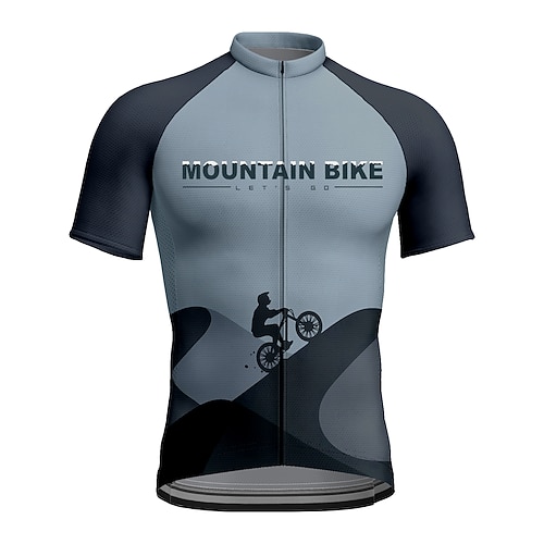 

21Grams Men's Cycling Jersey Short Sleeve Bike Top with 3 Rear Pockets Mountain Bike MTB Road Bike Cycling Breathable Quick Dry Moisture Wicking Reflective Strips Grey Graphic Polyester Spandex Sports