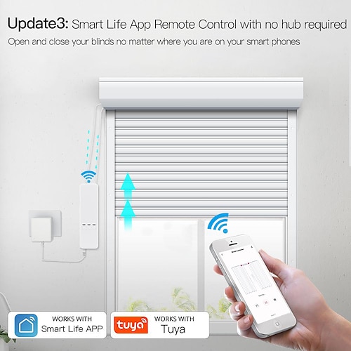 

WiFi Smart Motorized Chain Roller Blinds Shade Shutter Drive Electric Curtain Motor RF Remote Automation Kit Tuya Smart Life App Control via Alexa/Google/