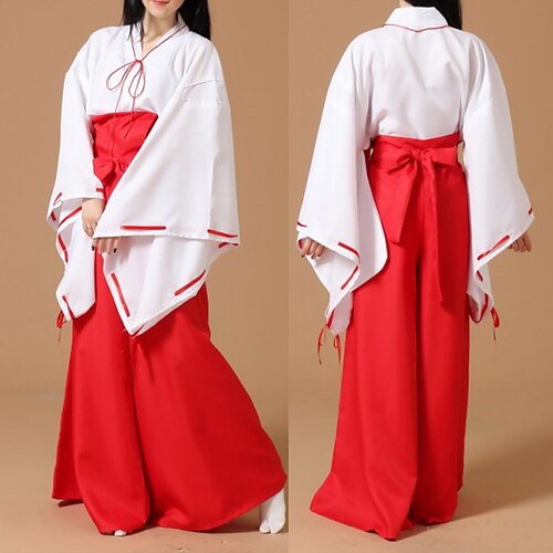 

Adults Women's Japanese Traditional Witch Robe Kimono For Party Polyester Masquerade Top Pants Waist Belt