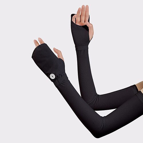 

Summer Ice Silk Sleeves Female Riding Driving Breathable Anti-ultraviolet Exposed Finger Touch Screen Anti-skid Extended Uv Sunscreen Gloves
