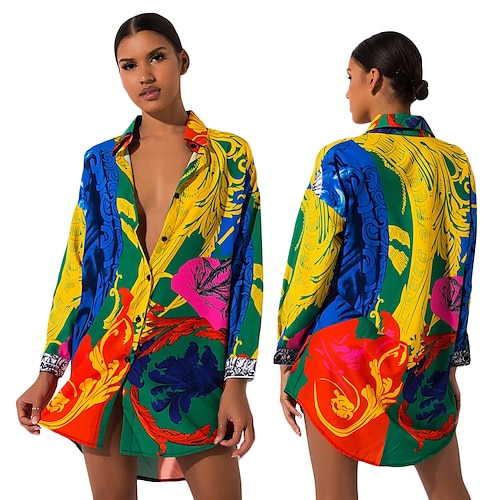 

Adultos Mujer estampado africano cocina Boho Camisas trajes africanos modernos Para Fiesta Poliéster Mascarada Blusa