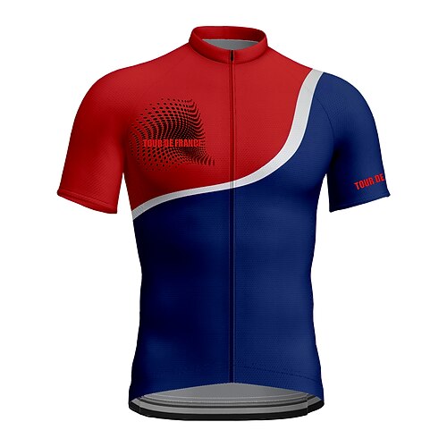 

21Grams Men's Cycling Jersey Short Sleeve Bike Jersey Top with 3 Rear Pockets Mountain Bike MTB Road Bike Cycling Breathable Quick Dry Moisture Wicking Reflective Strips Red Color Block Polyester