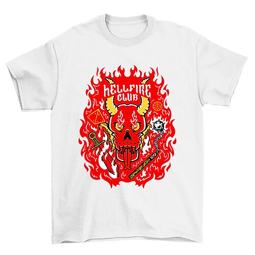 

Inspired by Stranger Things Eleven Hellfire Club T-shirt Anime 100% Polyester Anime Harajuku Graphic Kawaii T-shirt For Men's / Women's / Couple's