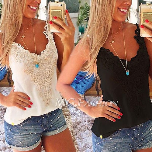 

camisa de fundo de camisola com costura de renda estrela de verão