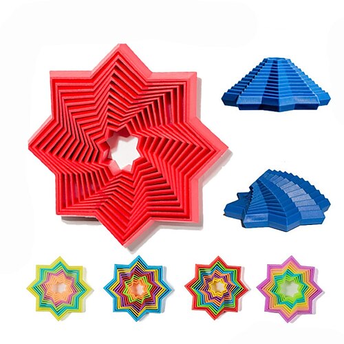 

Cross-border toy magic 3D star Star jenga puzzle three-dimensional multi-functional assembly meteoroid