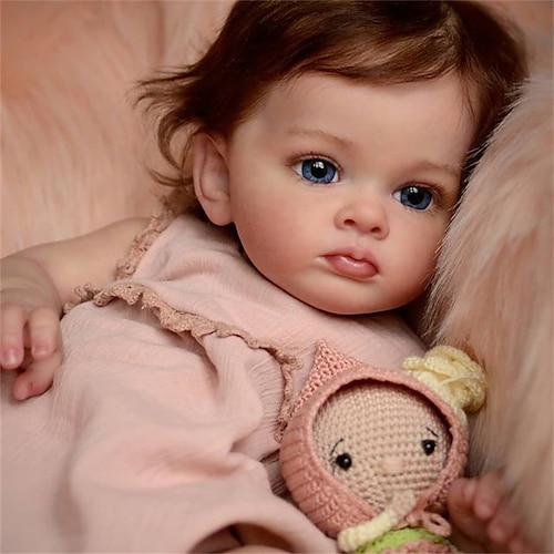 

24 inch Reborn Baby Doll Finished Reborn Toddler Girl Doll Tutti Hand Paint Doll High Quality 3D skin multiple Layers Painting Visible Veins