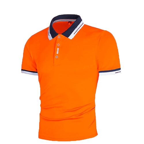 

Men's Collar Polo Shirt Golf Shirt Color Block Turndown Blue Royal Blue Orange Dark Gray Red Print Outdoor Casual Short Sleeve Color Block Clothing Apparel Lightweight Breathable / Sports