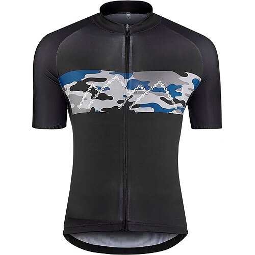 

21Grams Men's Cycling Jersey Short Sleeve Bike Top with 3 Rear Pockets Mountain Bike MTB Road Bike Cycling Breathable Quick Dry Moisture Wicking Reflective Strips Black Camo / Camouflage Polyester