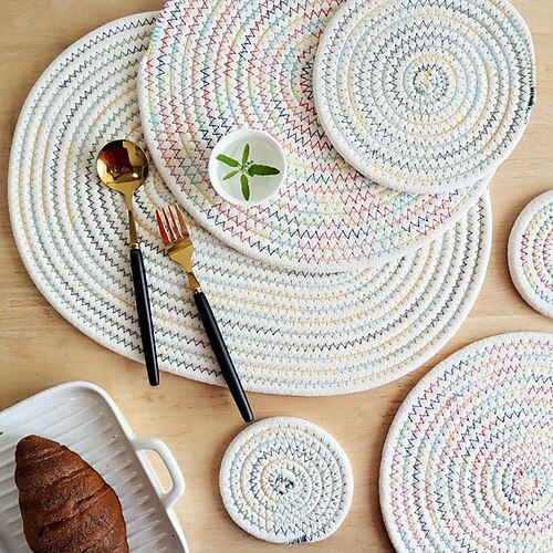 

Trivets for Hot Dishes,Kitchen Hot Pads for Countertops,Woven Wood Place Mats for Dining Table,Heat Resistant Holders