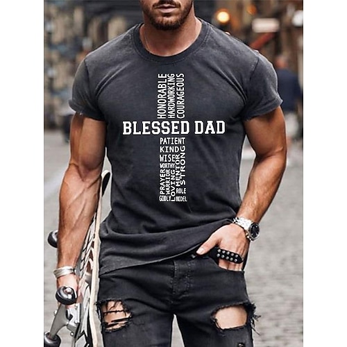 

2022 spring and summer europe and the united states amazon cross faith print men's round neck short-sleeved t-shirt spot