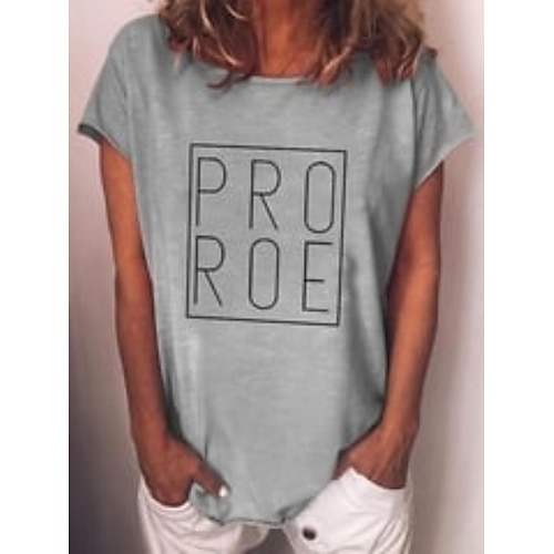 

Women's Vote Ruthless Pro Roe 1973 Feminist Daily T shirt Tee Short Sleeve Print Round Neck Basic Essential Tops Gray S