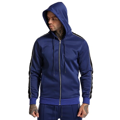 

Men's Hoodie Jacket Full Zip Hoodie Color Block Sport Athleisure Shirt Long Sleeve Breathable Soft Comfortable Everyday Use Street Casual Athleisure Daily Outdoor