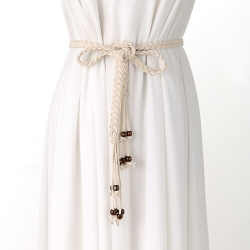 

Women's Vintage Long Braided Tassel Knot Waistband