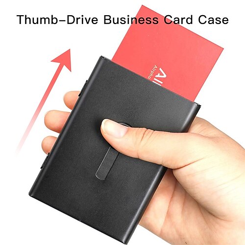 

Business Card Holder Case Metal Name Card Holder Waterproof Pocket with Magnetic Shut for Women Men