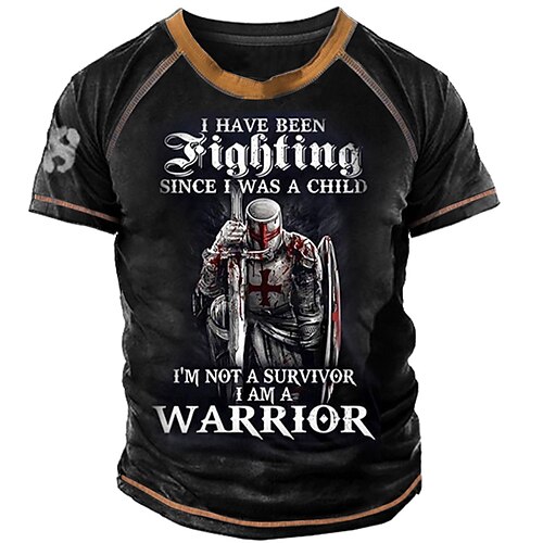 

Men's T shirt Tee Graphic Letter Human Crew Neck Black 3D Print Outdoor Casual Short Sleeve Print Clothing Apparel Vintage Fashion Classic Comfortable / Summer / Summer