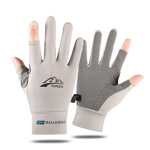 

Ice Silk Sunscreen Gloves Men And Women Summer Thin Two-finger Non-slip Driving Riding Outdoor Fishing Half-finger Gloves