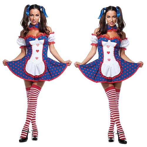 

Maid Costume Adults' Women's Cosplay Costume For Polyester Masquerade Dress Stockings