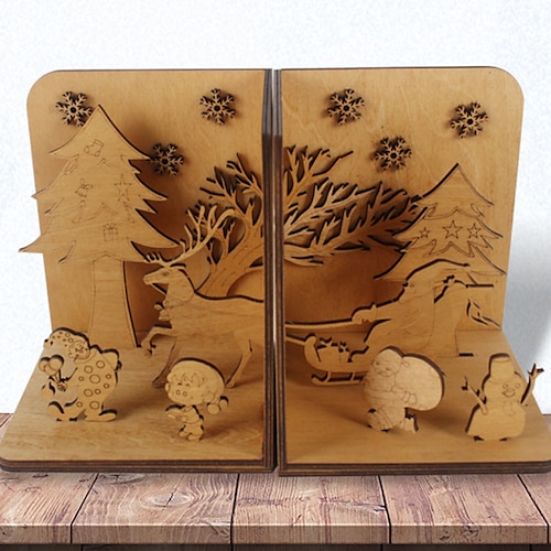 

Book Ends 1 Pair Wood Metal Decorative Bookends Non-Slip Bookends Bookends for School Office Business Easy to Carry Vintage Economy Universal Nonskid Heavy Duty 10.435.126.3 inch