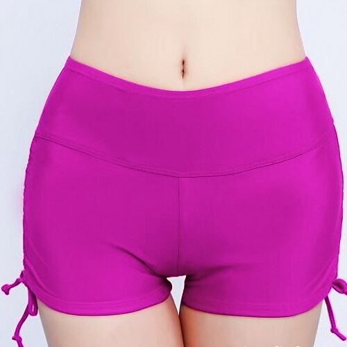 

Women's Swimwear Swim Shorts Normal Swimsuit Drawstring Elastic Waist Pure Color Light Blue White Black Fuchsia Red Bathing Suits New Vacation Fashion / Modern