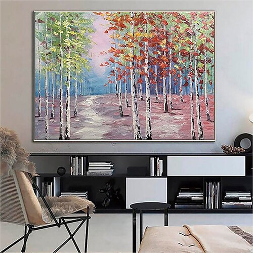 

Handmade Oil Painting CanvasWall Art Decoration Abstract Knife Painting Landscape Tree For Home Decor Rolled Frameless Unstretched Painting