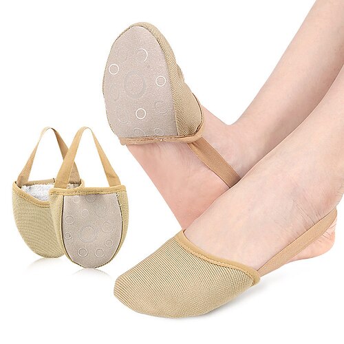 

Women's Ballet Shoes Belly Dance Practice Trainning Dance Shoes Indoor Professional Half Sole Flat Heel Elastic Band Nude Black