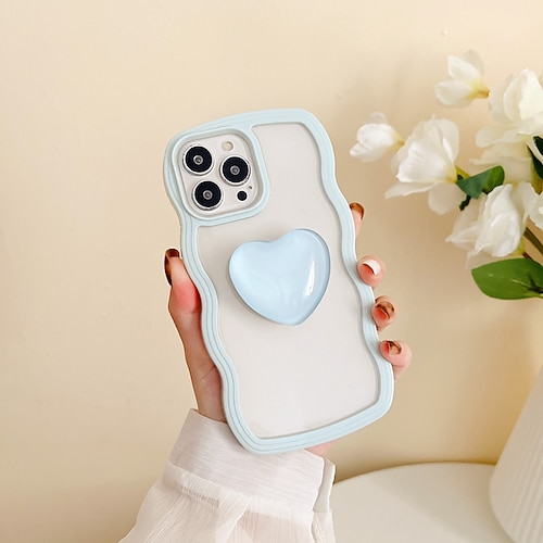 

Phone Case For Apple Back Cover iPhone 14 Pro Max 14 Plus 13 12 11 Pro Max Mini X XR XS Bumper Frame Kickstand Shockproof Heart Lines / Waves Solid Colored TPU PC