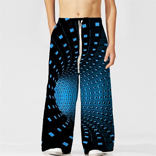 

Kids Boys Pants Geometric Active Drawstring Outdoor 3-10 Years Spring Green Blue Purple