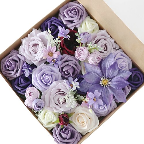 

Violet Simulation Flower Boxed Flower Wedding Birthday Party Souvenir Gift Flower Box Handmade Diy Romantic Wedding Bride Holding Flowers