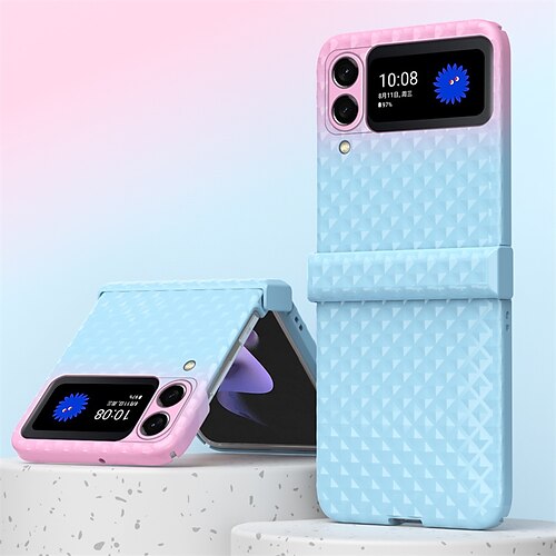 

telefon Etui Til Samsung Galaxy Flip Case Z Flip 3 Bærbar Flipp Støtsikker Linjer / bølger Fargegradering Geometrisk mønster PC