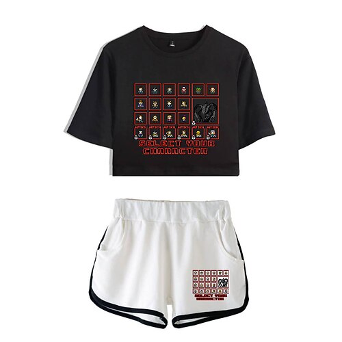 

Inspired by Stranger Things Eleven Shorts Crop Top 100% Polyester Anime Harajuku Graphic Kawaii Shorts For Women's