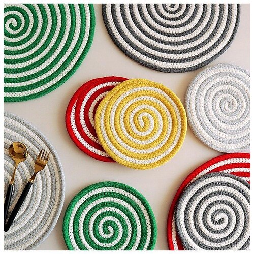 

Trivets for Hot Dishes,Kitchen Hot Pads for Countertops,Woven Wood Place Mats for Dining Table,Heat Resistant Holders