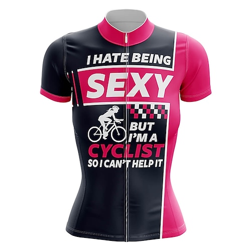 

21Grams Women's Short Sleeve Cycling Jersey Graphic Patterned Bike Jersey Shirt Mountain Bike MTB Road Bike Cycling Rose Red Spandex Polyester Breathable Quick Dry Moisture Wicking Sports Clothing