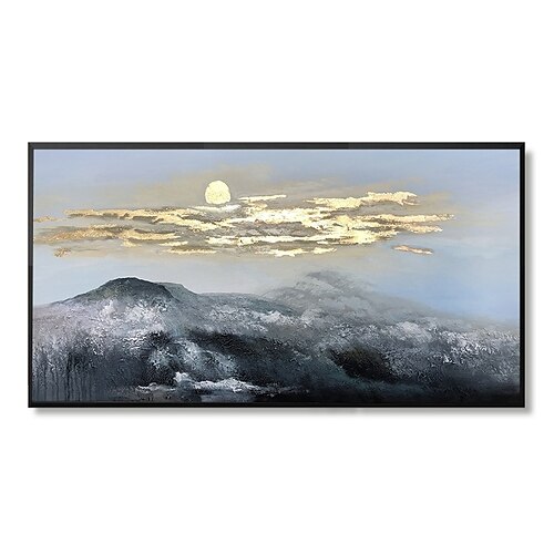 

Handmade Hand Painted Oil Painting Wall Art Large Size Contemporary Golden Mountains Home Decoration Decor Rolled Canvas No Frame Unstretched