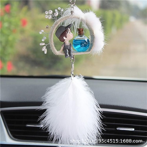 

Car Perfume Pendant Dream Catcher Handmade Gift Feather Ornament Car Hanging Decor Art