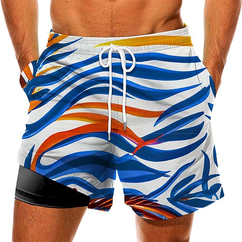 

Men's Swim Trunks Swim Shorts Quick Dry Board Shorts Bathing Suit with Pockets Compression Liner Drawstring Swimming Surfing Beach Water Sports Printed Summer