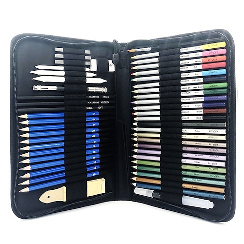 

Colored Pencils Woodcase Lead Pencils Drawing Pencils 5H 2H HB Sketch Water Colors Professional Numbered 24 Colors Set Wood Metal Pencils 51 for Kids Art Drawing Drafting Sketching & Shading