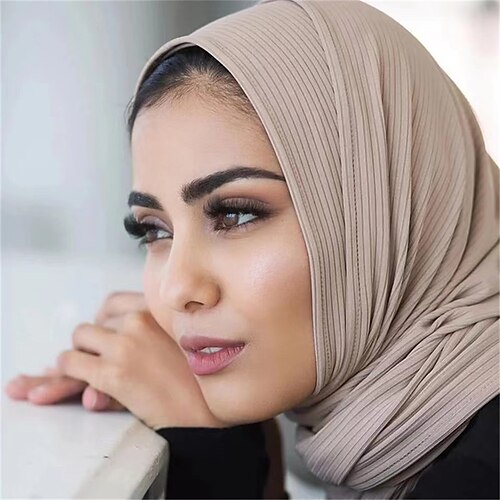 

18070cm Trendy Soft Jersey Muslim Hijab Shawl Head Wrap Turban Tie Islamic Headwear Long Scarves Headscarf