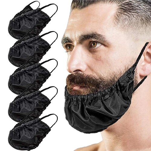 

Men Beard Bandanas Bedtime Bib Adjustable Beard Covers Comfy Facial Hair Apron Oil-proof for Men Gift